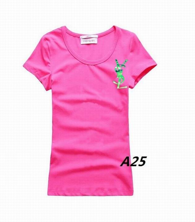 YSL short round collar T woman S-XL-158
